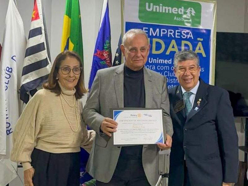 Unimed Assis recebe reconhecimento Empresa Cidadã do Rotary