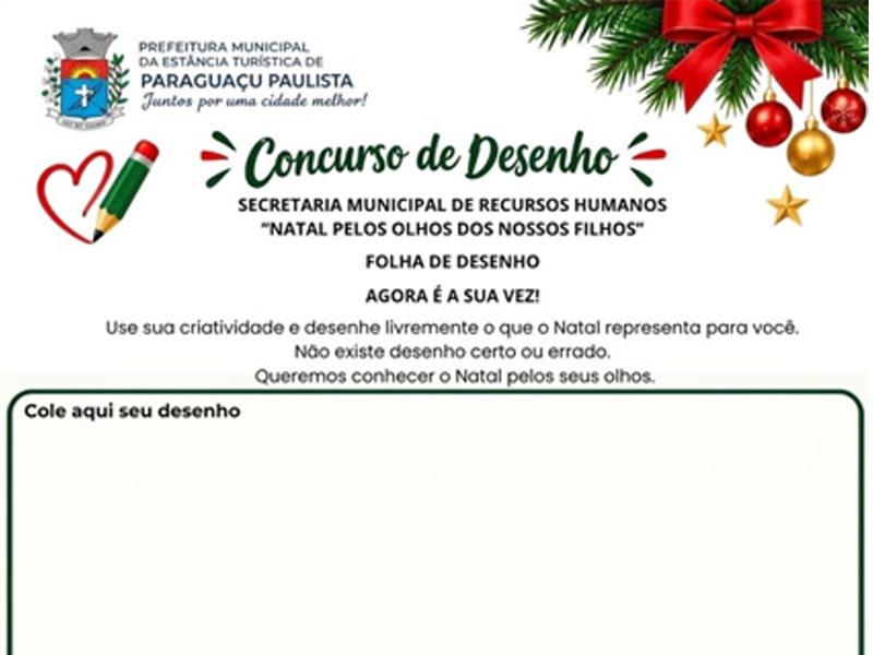 Paraguaçu pelos olhos das crianças: concurso vai escolher o Cartão Oficial de Natal