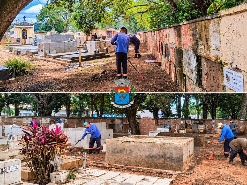 Prefeitura realiza limpeza e roçagem no Cemitério da Paz em Paraguaçu Paulista