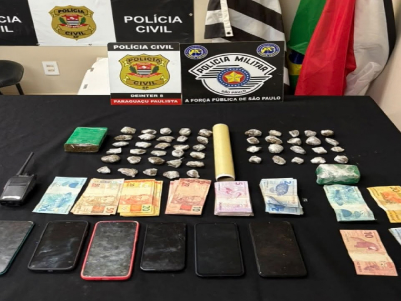 Polícias Civil e Militar prendem dois por tráfico de drogas em Paraguaçu Paulista