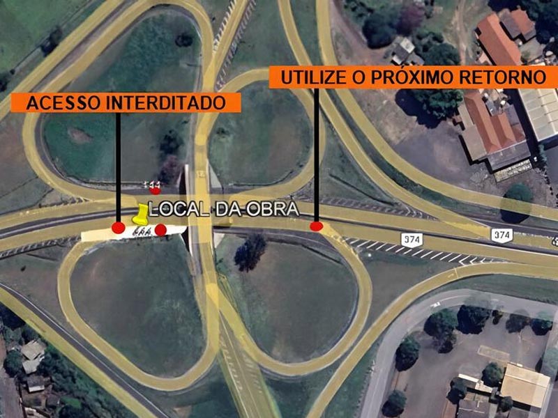 Manutenção de defensas interdita alças de viaduto na SP-270, em Assis